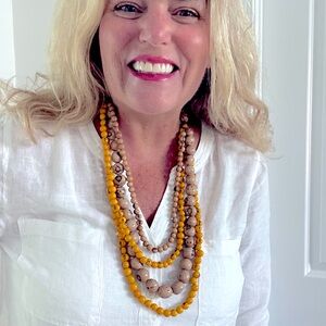 Exclusive YELLOW Tagua Necklace Handmade Ecuador Artisan Fair Trade New Jewelry